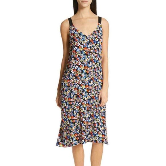rag & bone Dresses & Skirts - Rag & Bone - Women’s 'Estell' Midi Slip Dress, Floral, Crepe - Black Extra Small